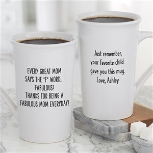F* Word Personalized Mom Coffee Mugs 16 oz.- White - 48882-U
