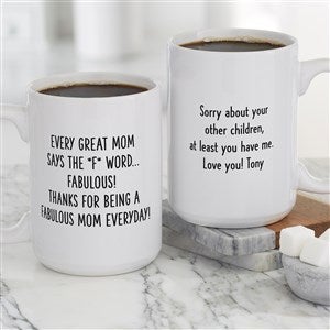 F* Word Personalized Mom Coffee Mugs 15 oz.- White - 48882-L