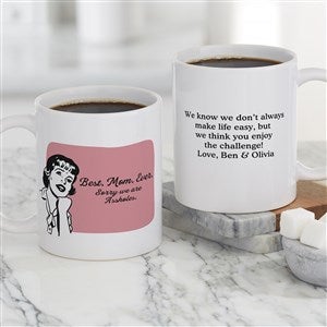 Retro Best. Mom. Ever. Personalized Coffee Mugs 11 oz.- White - 48884-S