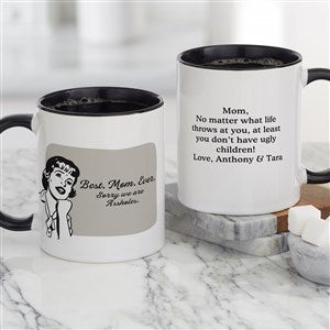 Retro Best. Mom. Ever. Personalized Coffee Mugs 11 oz.- Black - 48884-B