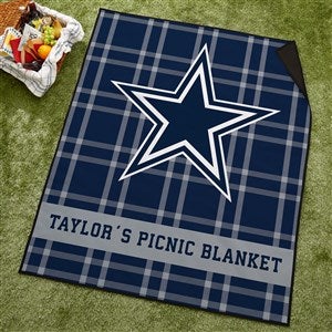 NFL Dallas Cowboys Personalized Plaid Picnic Blanket - 48897