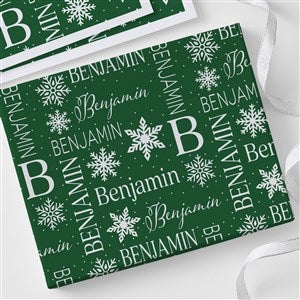 Christmas Snowflake Repeating Name Personalized Wrapping Paper Sheets - Set of 3 - 48904-S