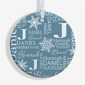 Christmas Snowflake Repeating Name Personalized Ornament-2.85quot; Glossy - 1 Sided - 48908-1S