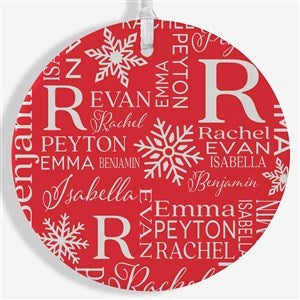 Christmas Snowflake Repeating Name Personalized Ornament-3.75quot; Matte - 1 Sided - 48908-1L