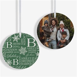 Christmas Snowflake Repeating Name Personalized Ornament-3.75quot; Matte - 2 Sided - 48908-2L