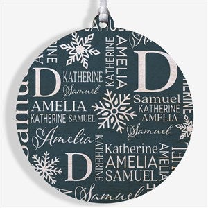 Christmas Snowflake Repeating Name Personalized Ornament-3.75quot; Wood - 1 Sided - 48908-1W
