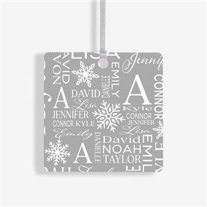 Christmas Snowflake Repeating Name Personalized Ornament-2.75quot; Metal - 1 Sided - 48908-1M