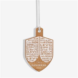 Hannukah Dreidel Personalized Wood Ornament - Whitewash - 48951-W