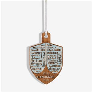 Hannukah Dreidel Personalized Wood Ornament - Blue Stain - 48951-B