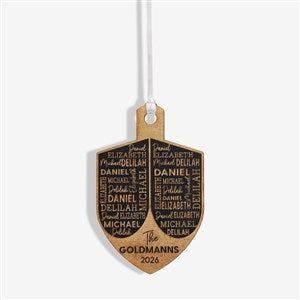 Hannukah Dreidel Personalized Wood Ornament - Black - 48951-BLK