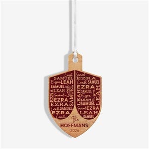 Hannukah Dreidel Personalized Wood Ornament - Red Maple - 48951-R