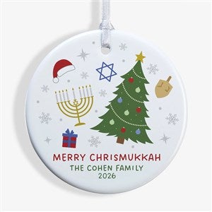 Happy Chrismukkah Personalized Ornament-2.85quot; Glossy - 1 Sided - 48952-1S