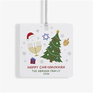 Happy Chrismukkah Personalized Ornament-2.75quot; Metal - 1 Sided - 48952-1M