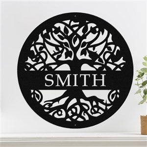 Personalized Tree of Life Steel Sign- Black - 48979D-B