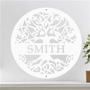 Personalized Tree of Life Steel Sign- White - 48979D-W