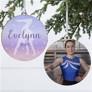Gymnastics Personalized Photo Ornament-3.75quot; Wood - 2 Sided - 49004-2W