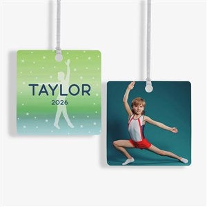 Gymnastics Personalized Metal Photo Christmas Ornament - 49004-2M