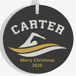 Swimming Personalized Christmas Ornament - Large - 49005-1L