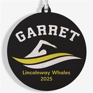 Swimming Personalized Wood Christmas Ornament - 49005-1W