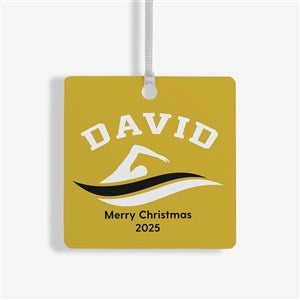 Swimming Personalized Metal Christmas Ornament - 49005-1M
