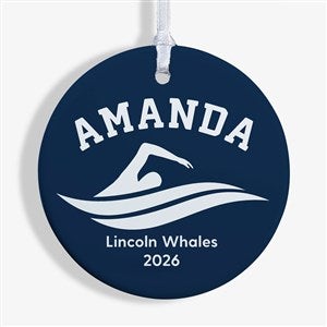 Swimming Personalized Christmas Ornament - Glossy - 49005-1S