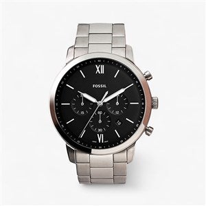 Engraved Logo Fossil Neutra Chrono Silver Watch - 49029