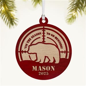 Hunting Personalized 2 Piece Wood Ornament- Red Maple - 49042-R