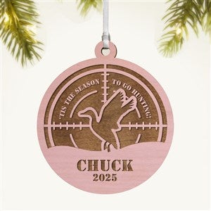 Hunting Personalized 2 Piece Wood Ornament- Pink Stain - 49042-P