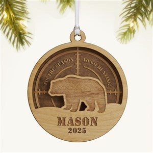 Hunting Personalized 2 Piece Wood Ornament- Natural - 49042-N