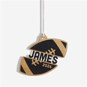 Football Personalized Wood Ornament - Black - 49043-BLK