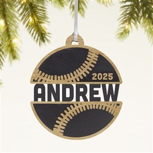 Baseball Personalized Wood Ornament- Black - 49044-BLK