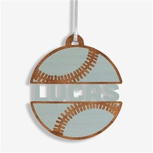 Baseball Personalized Wood Ornament - Blue Stain - 49044-B