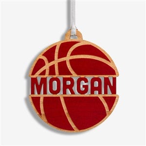 Basketball Personalized Wood Ornament - Red Maple - 49045-R