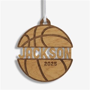 Basketball Personalized Wood Ornament - Natural - 49045-N