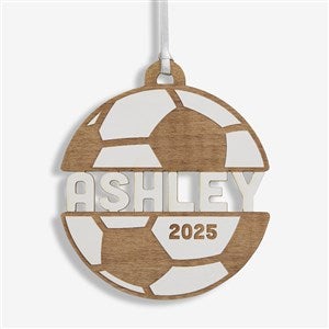 Soccer Personalized Wood Ornament - Whitewash - 49046-W