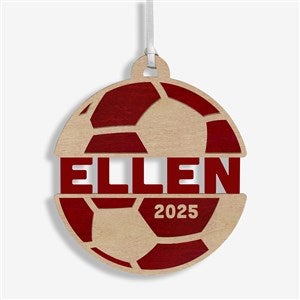 Soccer Personalized Wood Ornament - Red Maple - 49046-R