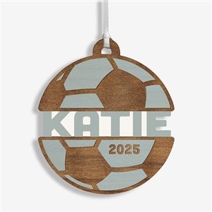 Soccer Personalized Wood Ornament - Blue Stain - 49046-B
