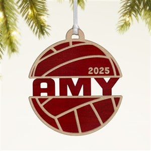 Volleyball Personalized Wood Ornament- Red Maple - 49047-R