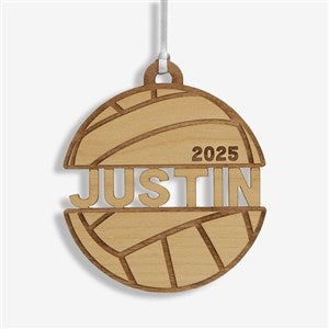 Volleyball Personalized Wood Ornament - Natural - 49047-N