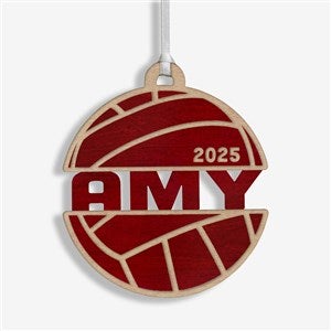 Volleyball Personalized Wood Ornament - Red Maple - 49047-R