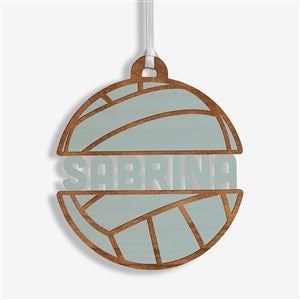 Volleyball Personalized Wood Ornament - Blue Stain - 49047-B
