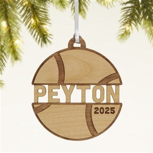 Tennis Personalized Wood Ornament- Natural - 49048-N