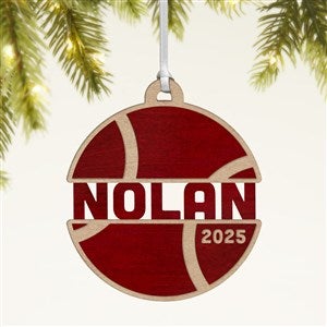 Tennis Personalized Wood Ornament- Red Maple - 49048-R