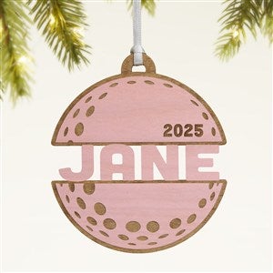 Golf Personalized Wood Ornament- Pink Stain - 49050-P