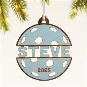 Pickleball Personalized Wood Ornament- Blue Stain - 49051-B
