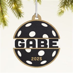 Pickleball Personalized Wood Ornament- Black - 49051-BLK
