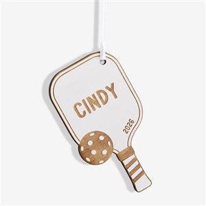 Pickleball Paddle Personalized Wood Ornament - Whitewash - 49052-W