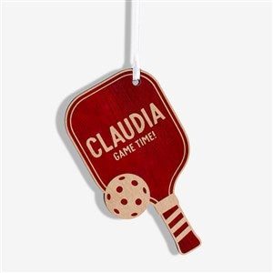 Pickleball Paddle Personalized Wood Ornament - Red Maple - 49052-R