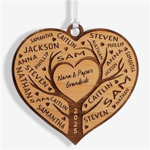 Family Tree of Love Personalized Wood Ornament- Natural - 49070-N