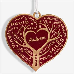 Family Tree of Love Personalized Wood Ornament- Red Maple - 49070-R